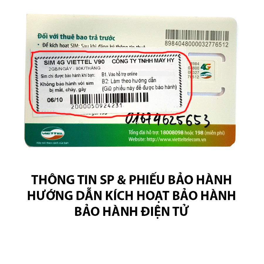 Sim 4G Viettel D500 4GB/THÁNG Trọn Gói 1 Năm Không Nạp Tiền - Hàng Chính Hãng - Mẫu ngẫu nhiên