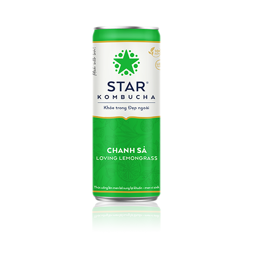 Thùng 12 lon thức uống lên men STAR KOMBUCHA Chanh Sả / Loving Lemongrass (250ml/lon)