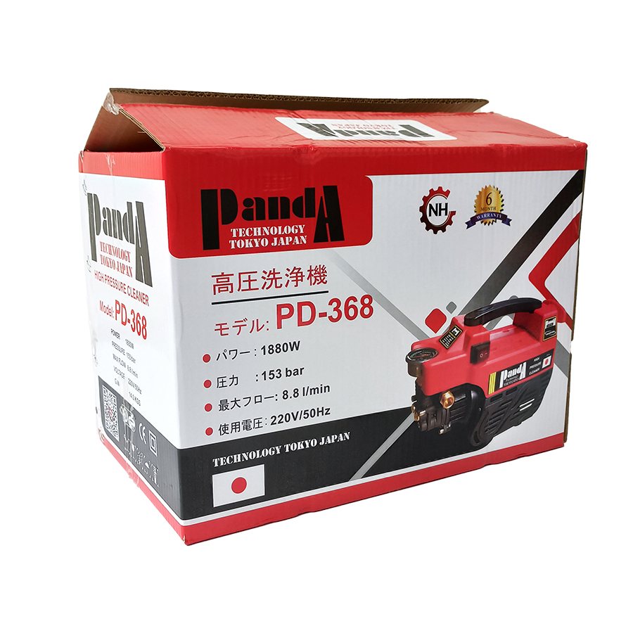 Máy Rửa Xe Panda PD-368, 1880W, máy phun áp lực dùng cho gia đình, công nghệ Nhật Bản