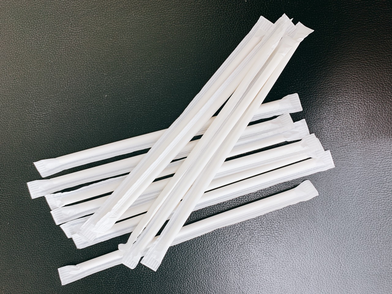 2000 ống hút giấy cao cấp Clean Paper Straw có bọc giấy- take away màu trắng
