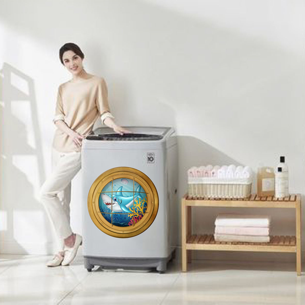 Decal trang trí máy giặt số 2