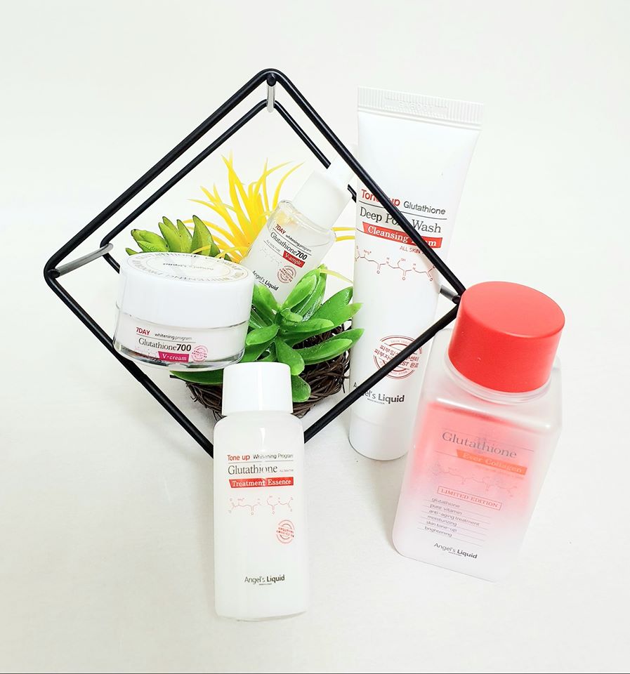 Bộ kit 5 món Dưỡng Trắng Da, Làm Mờ Thâm Angel's Liquid Whitening Program Special Kit Glutathione