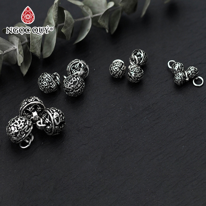 Combo 2 cái charm bạc hình chuông tròn mặt treo - Ngọc Quý Gemstones