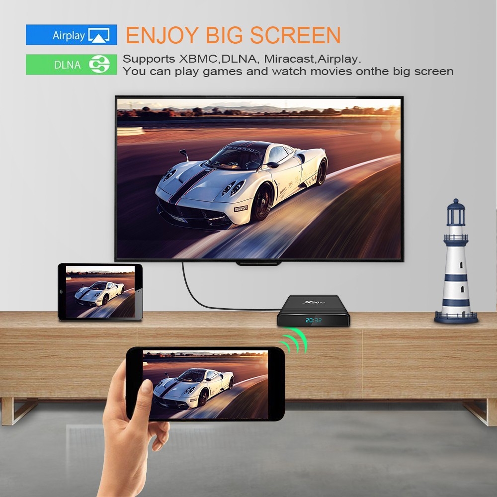 [Hot Sale][Sản phẩm mới] Hộp TV thông minh X96 Air Amlogic s905x3 Hỗ trợ độ phân giải 8K HDH Android 9.0 cấu hình 4GB Ram  Rom hỗ trợ kết nối 2.4G và 5G Wifi Bluetooth với Trình phát phương tiện thông minh