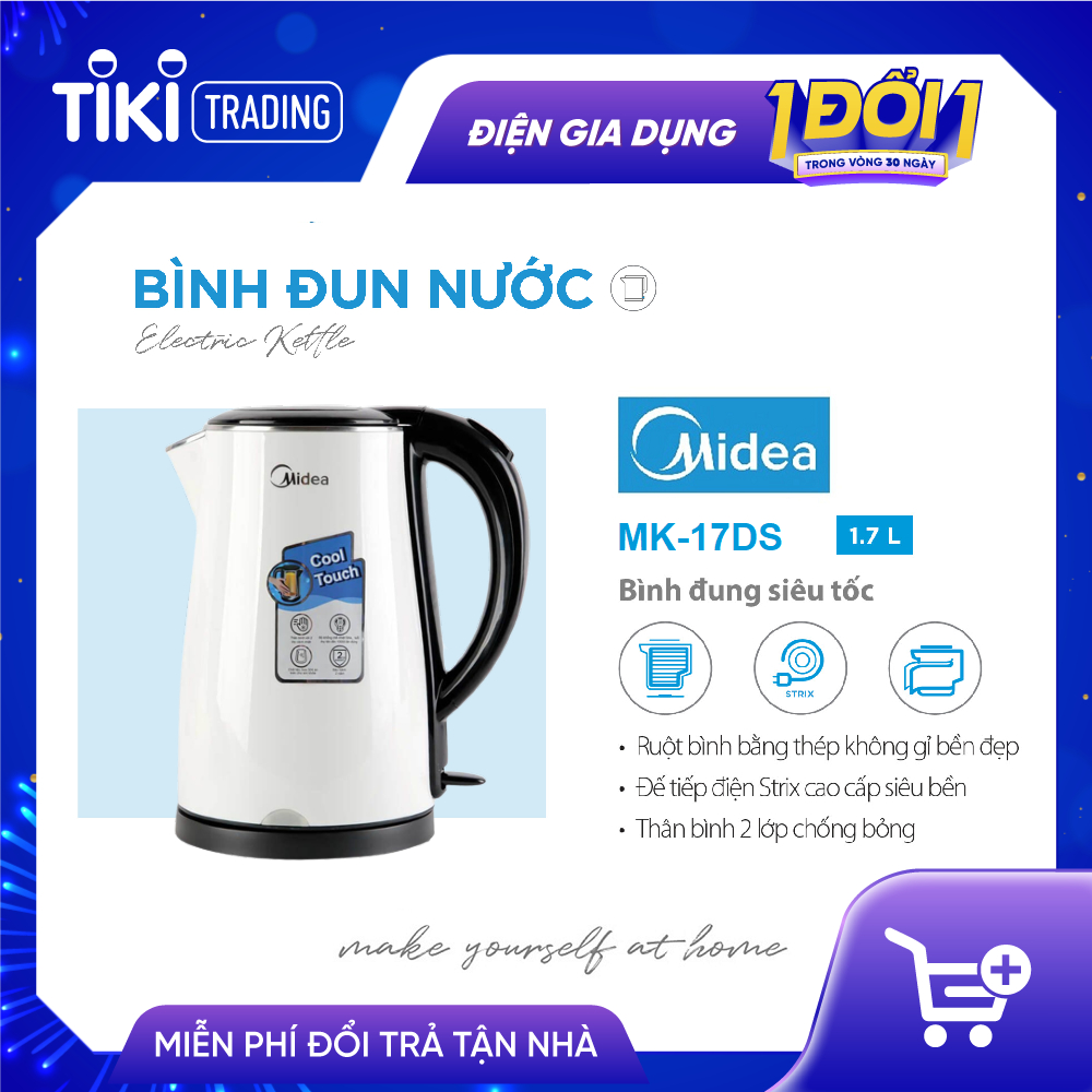 Bình đun siêu tốc Midea MK-17DS MK - hàng chính hãng