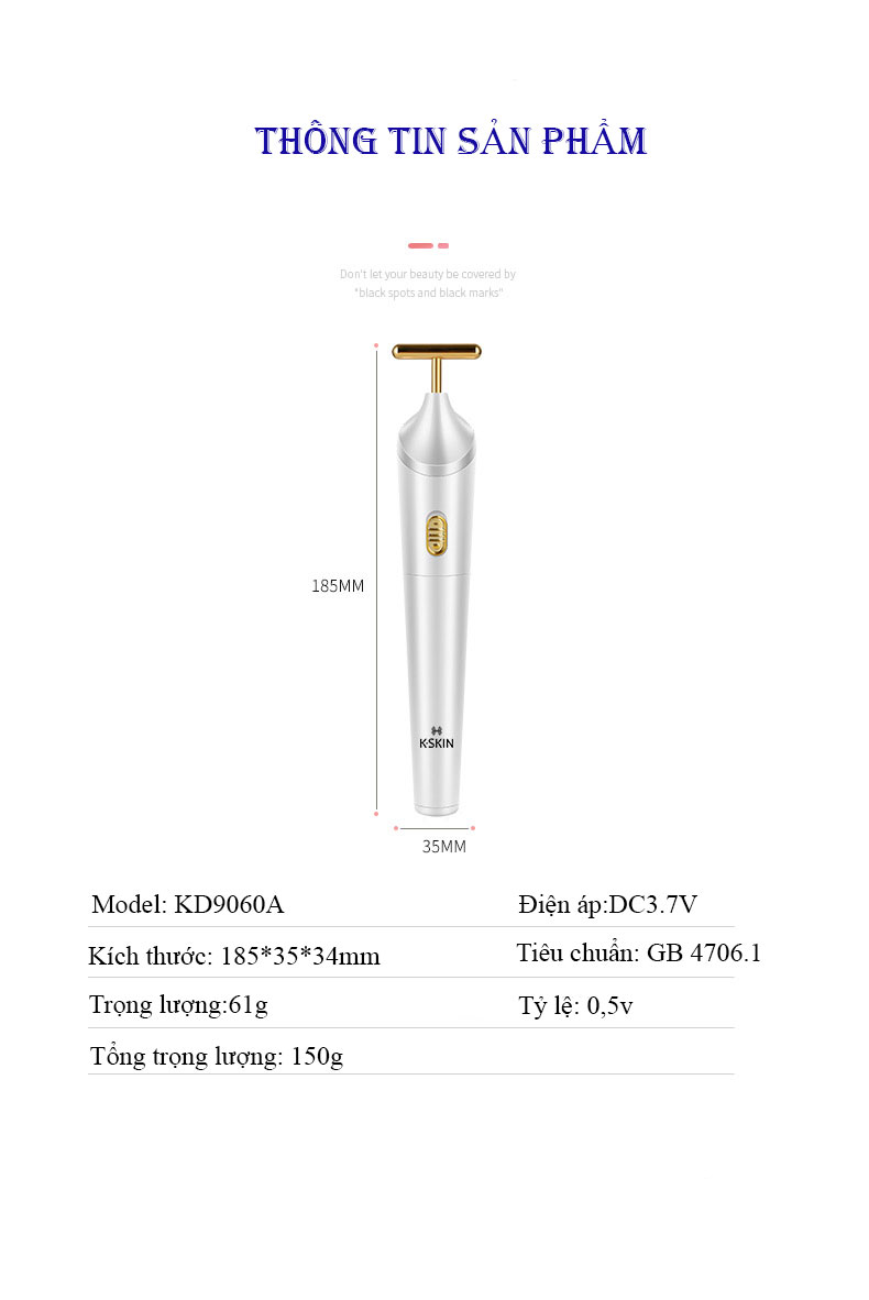 Máy Massge Tán Và Đẩy Dưỡng Chất Chăm Sóc Da KD9060 Giúp Nâng Cơ, Săn Chắc Xóa Tan Nếp Nhăn Trẻ Hóa Da Mặt - Hàng Chính Hãng