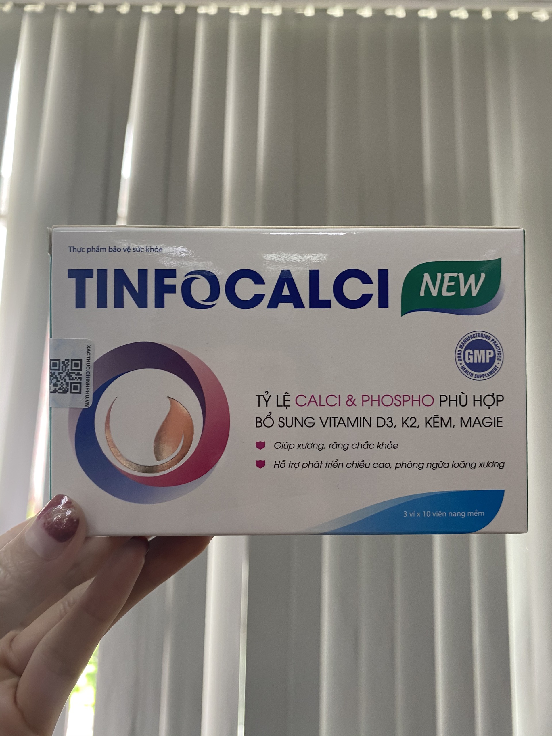 TinfoCalci New - Bổ sung canxi hữu cơ, giúp xương chắc khỏe, phòng ngừa loãng xương, dùng được cho phụ nữ có thai - Hộp 30 viên