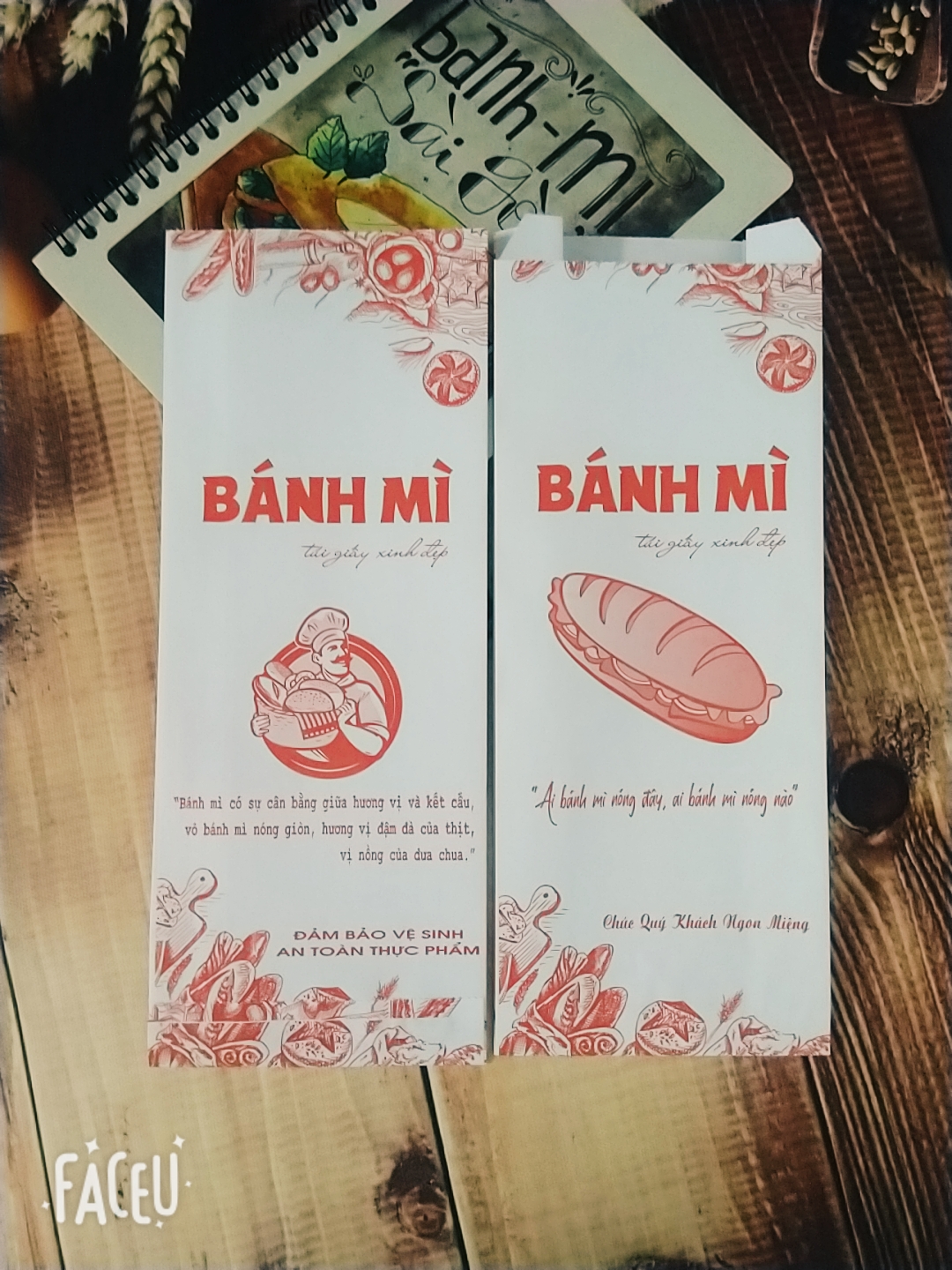 500 túi giấy đựng bánh mì ( giao màu ngẫu nhiên)