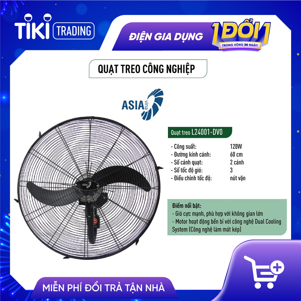 Quạt treo CN ASIAvina L24001-DV0 - Đen  - Hàng chính hãng