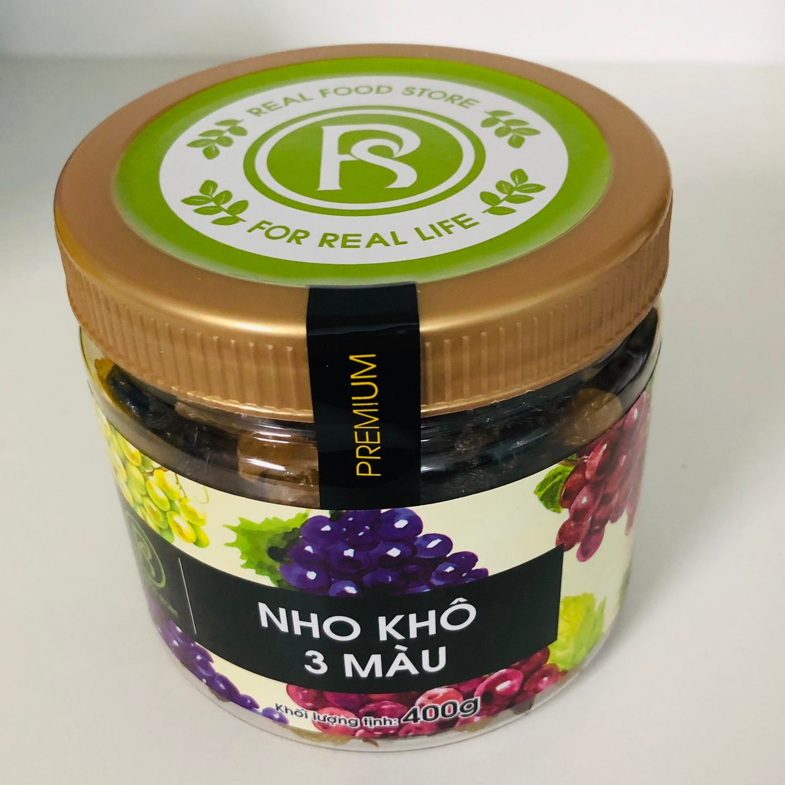 [QUÀ TẾT] 350G Nho Khô 3 Màu Real Food (Mix Raisin)