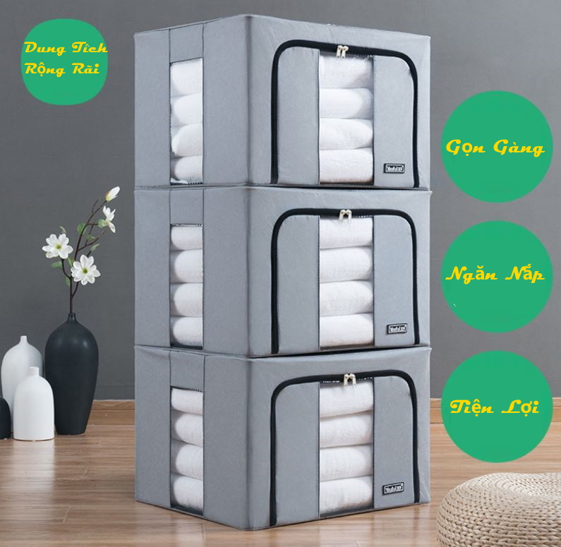Bộ 3 Túi Đựng Chăn Màn Khung Sắt Gấp Gọn miDoctor