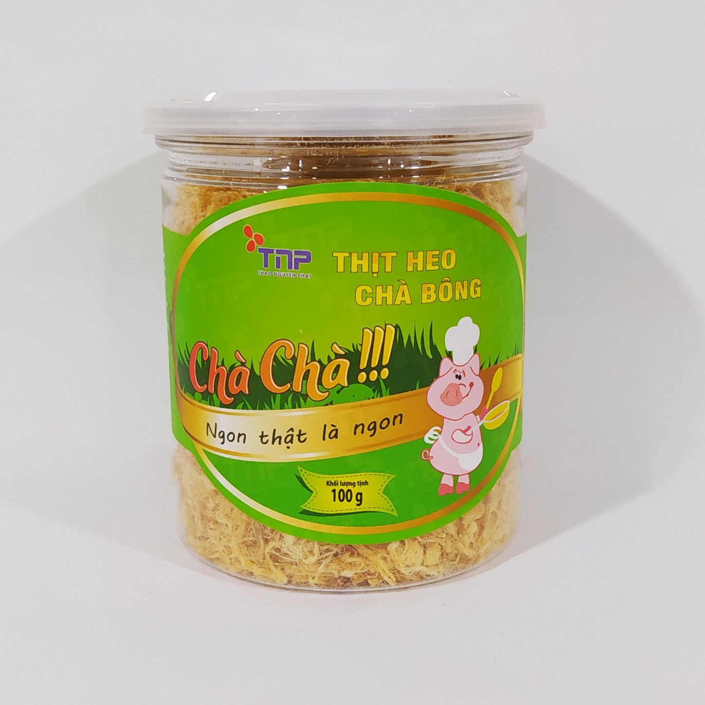 Combo 1 hũ chà bông heo TNP 100g, 1 gói chà bông gà TNP gói 150g và 1 gói gà sấy lá chanh TNP gói 150g