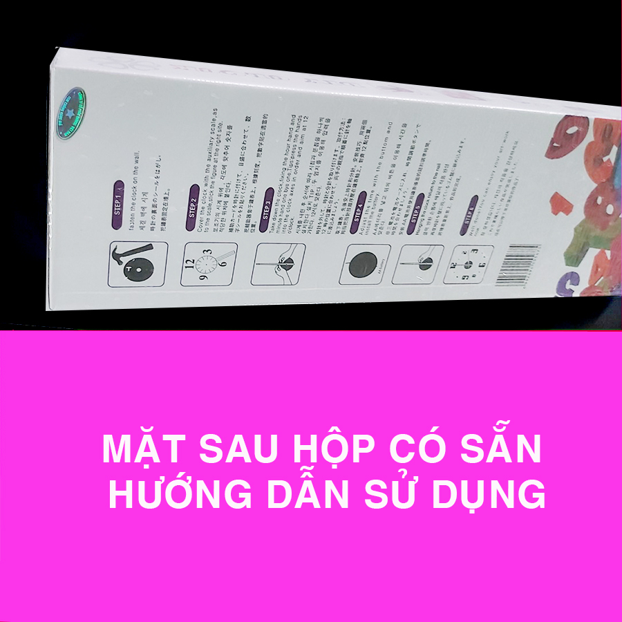 Đồng Hồ Dán Tường 3D (Tặng Thêm 1 Máy Đồng Hồ)- G68 - Màu Đen