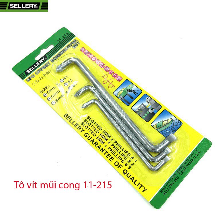 BỘ TÔ VÍT MŨI CONG 3 CÂY SELLERY 11-215