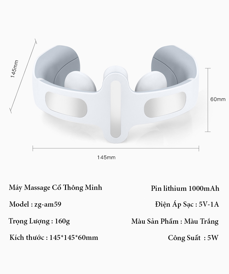 Máy Massge Cổ Thông Minh Sử Dụng 4 Đầu Xung EMS Điện Từ Cao Cấp - Hàng Chính Hãng