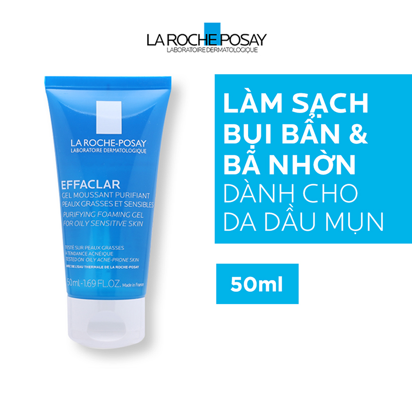 Bộ đôi kem giảm mụn chuyên biệt La Roche Posay Effaclar A.I 15ml và Gel rửa mặt dành cho da dầu mụn Effaclar Gel 50ml