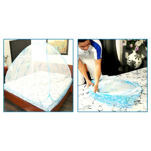 Mùng Chụp Tự Bung Cao Cấp Siêu Dày - 1M6 X 2M - Màu Xanh Da Trời