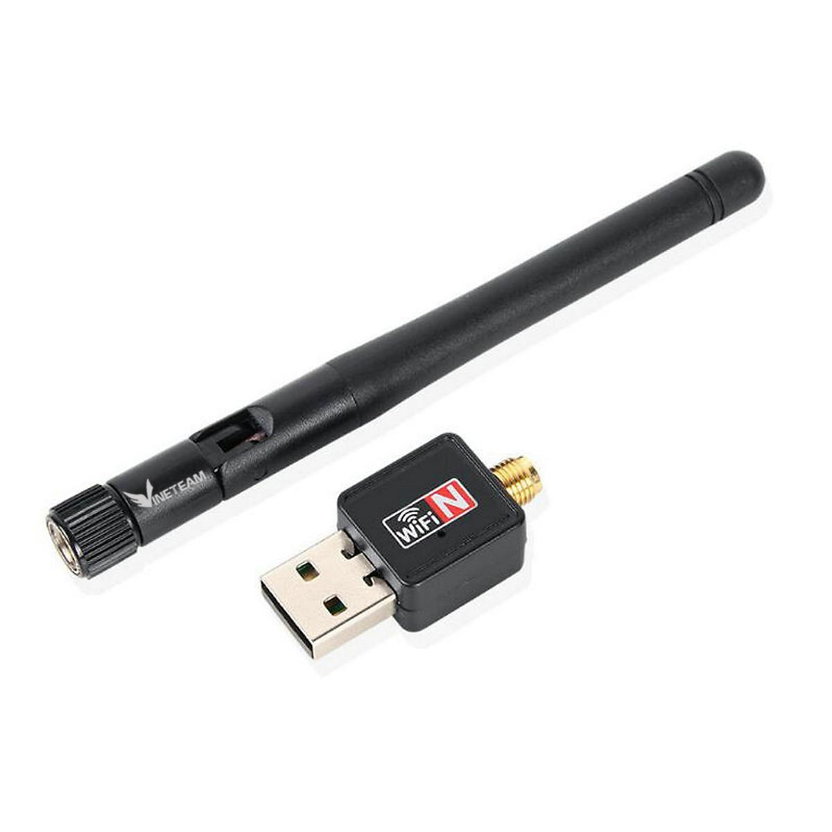 USB Thu Wifi 150Mbps Chuẩn 802.11n Cho Máy Tính Có Anten - Hàng Chính Hãng