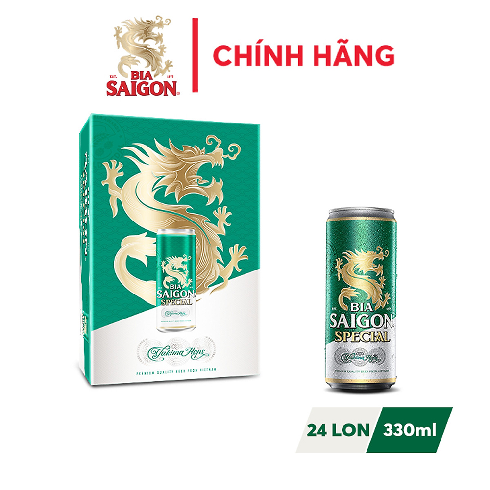 Thùng 24 lon bia SAIGON SPECIAL - 330ml - Mới