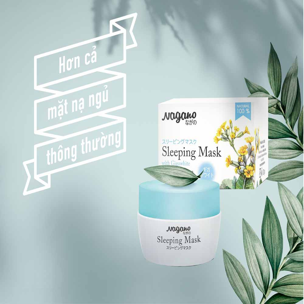 Mặt Nạ Ngủ Với Gigawhite Và Collagen Nagano 30g - Sleeping Mask Nagano 30g - Thành phần Collagen và Gigawhite  giúp làm trắng và trẻ hóa làn da