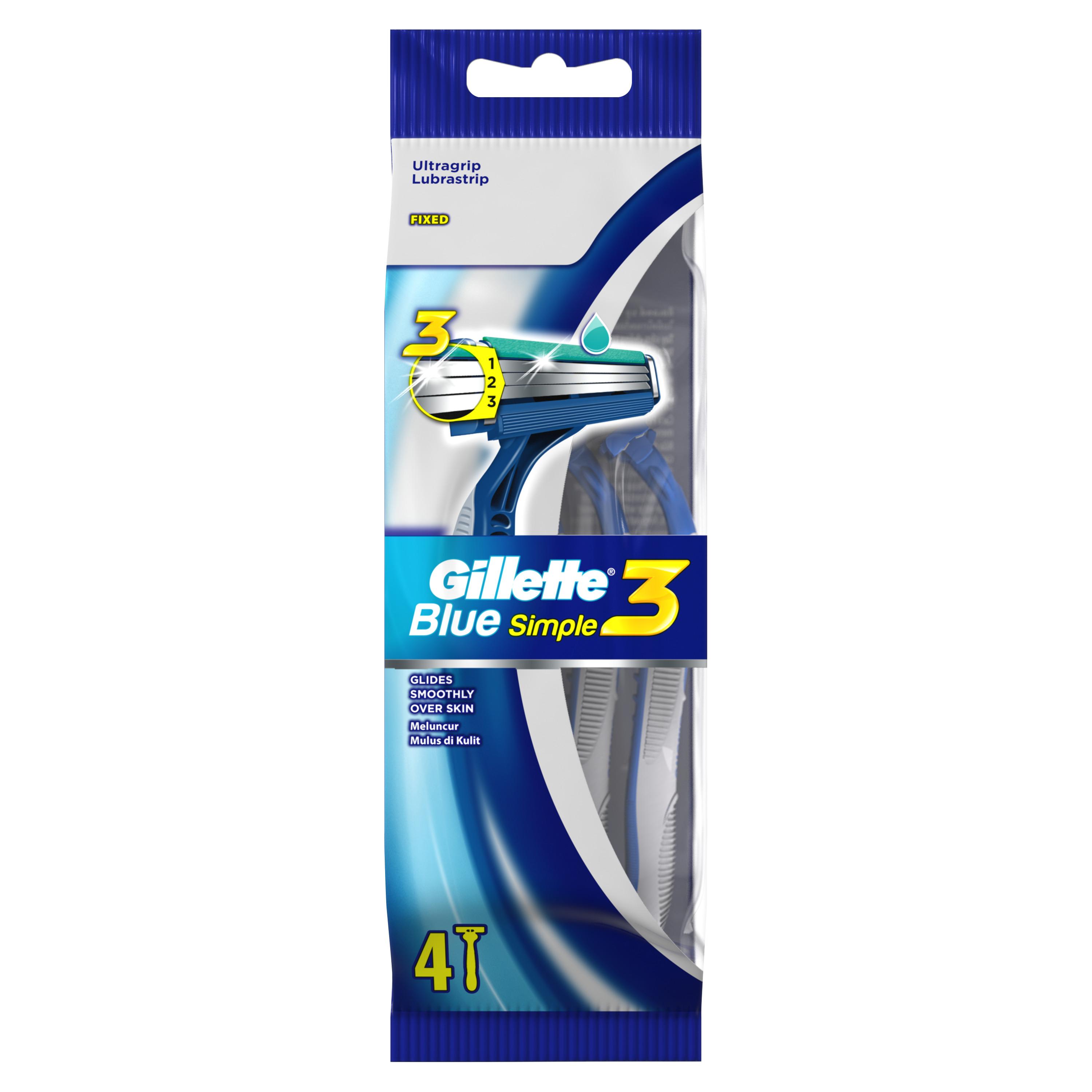 Dao Cạo Râu Gillette Blue 3 Simple 3 Gói Bộ 4 Cây