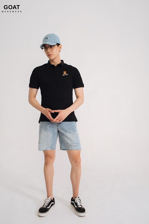 Áo Thun Nam Tay Ngắn Cổ Bẻ GOAT