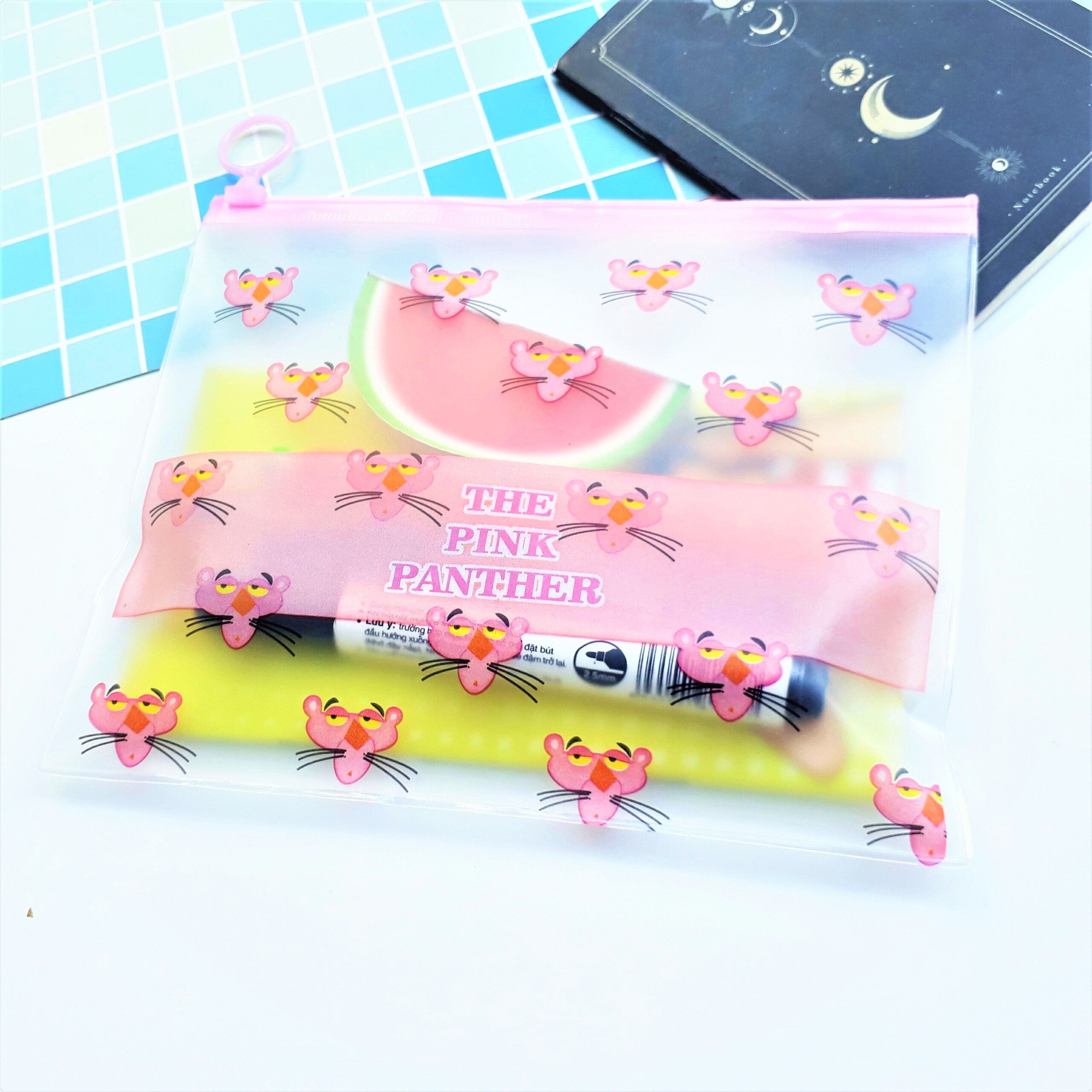Combo 4 Túi Đựng Bút Viết Zip The Pink Panther - Mẫu Khác Nhau