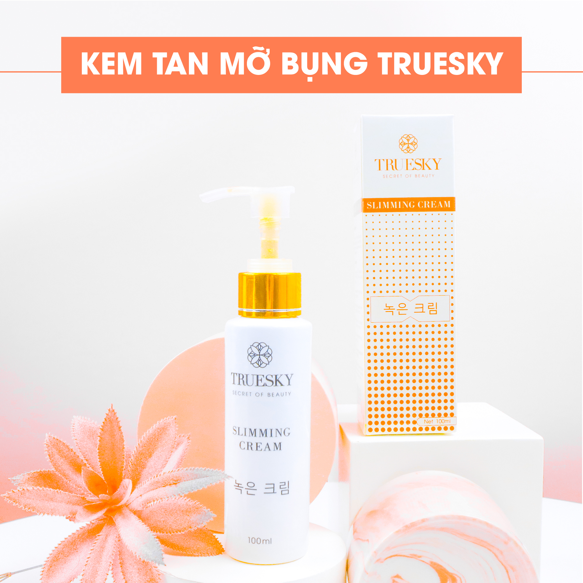 Kem tan mỡ bụng Truesky S Body Cream chiết xuất quế gừng an toàn và hiệu quả 100g