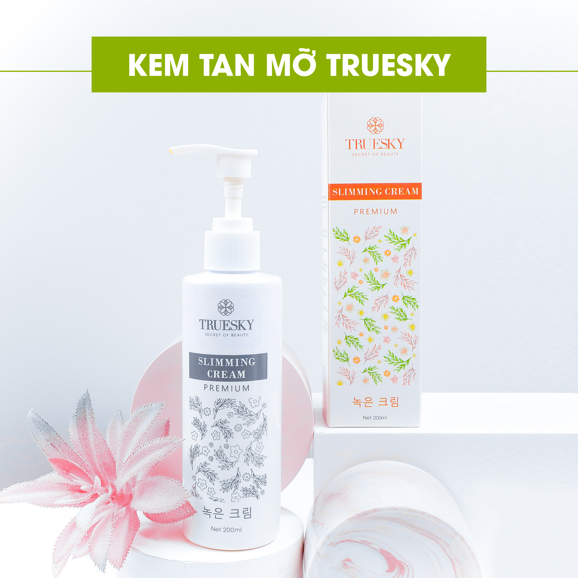 Bigsize - Kem tan mỡ bụng Truesky S Body Cream chiết xuất quế gừng an toàn và hiệu quả 200g