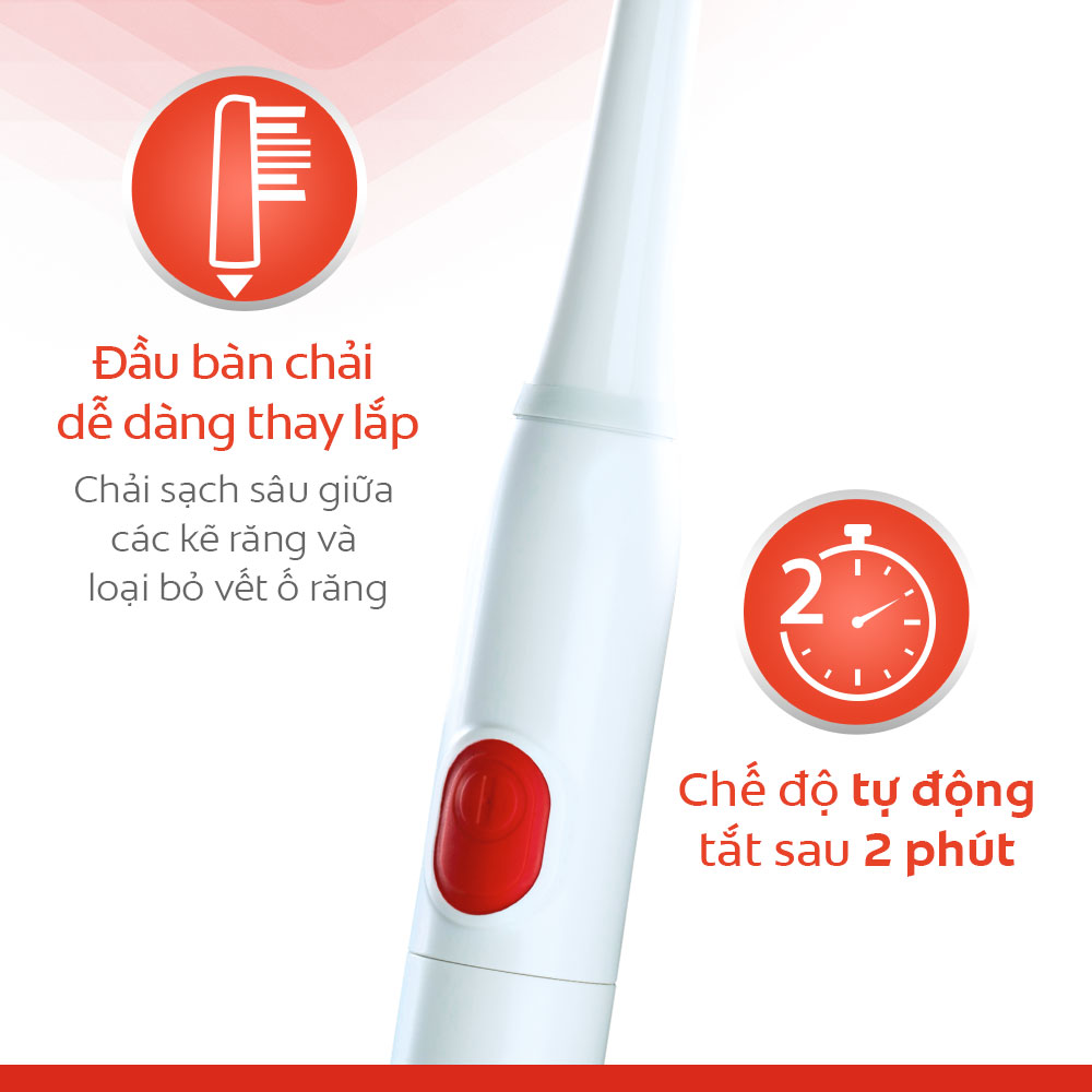 Bàn chải điện dùng pin Colgate Pro Clinical B150 công nghệ sóng âm tặng 2 đầu bàn chải