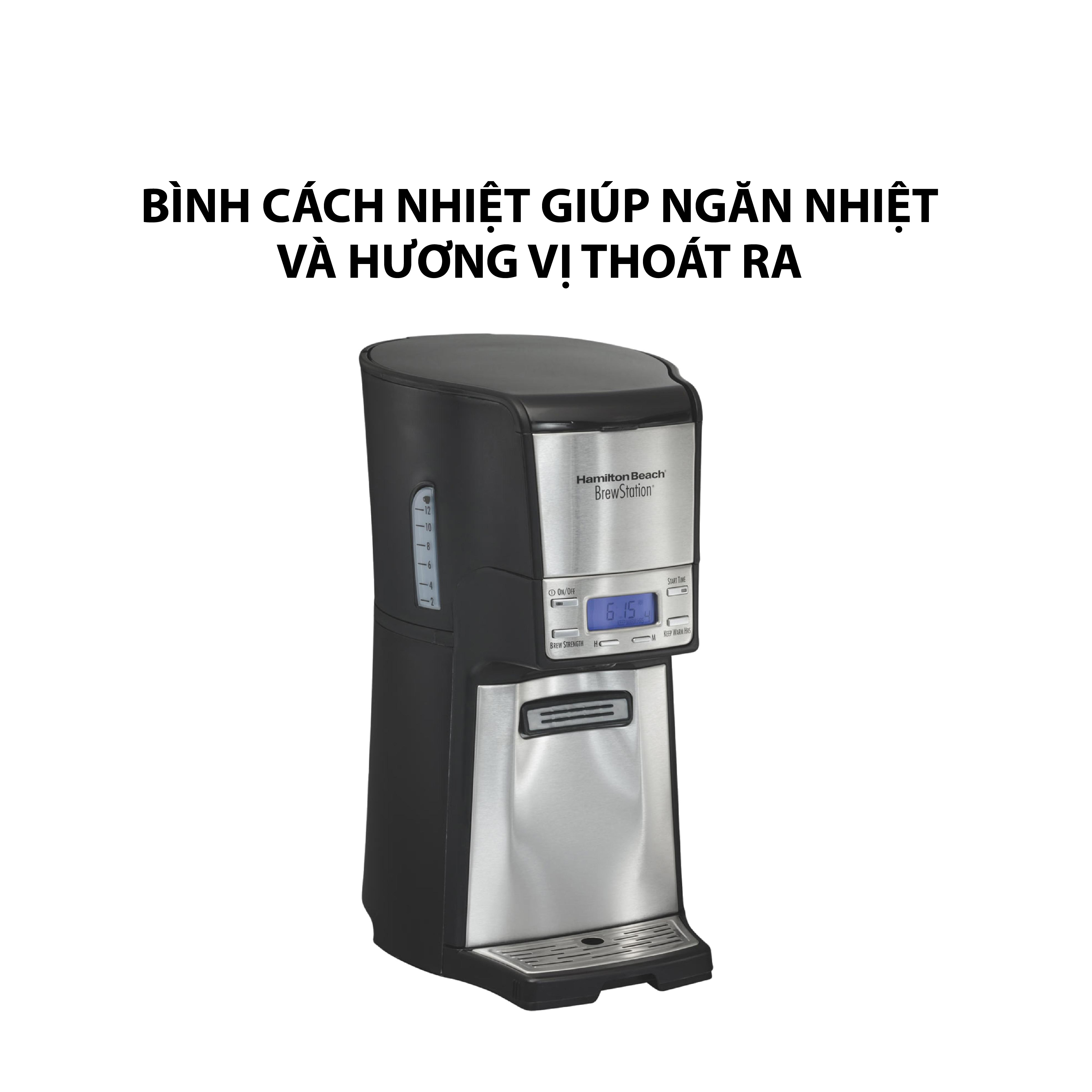 Máy Pha Cà Phê Hamilton Beach BrewStation 12 Cup - 48465-SAU - Hàng Nhập Khẩu