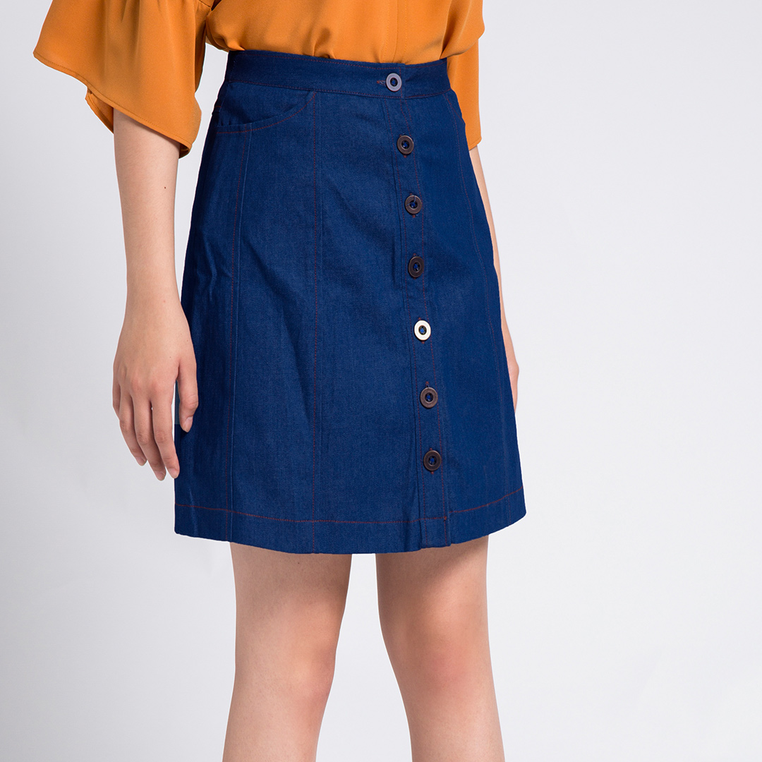 Chân Váy Ngắn Miniskirt Chân Váy Jeans Thời trang thiết kế Hity SKI028 (Denim)