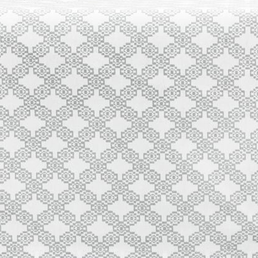 Khăn trải bàn JYSK Vasskryp cotton hoa văn bạc 40x150cm