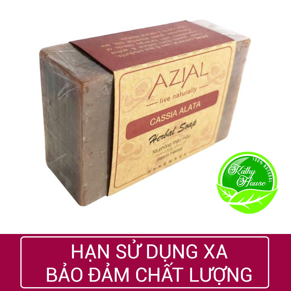 Xà Phòng Tắm Thảo Mộc 100% Thiên Nhiên AZIAL Cassia Alata Herbal Soap 100g, xà bông cục hương thơm Bạc Hà sảng khoái, phù hợp mọi loại da