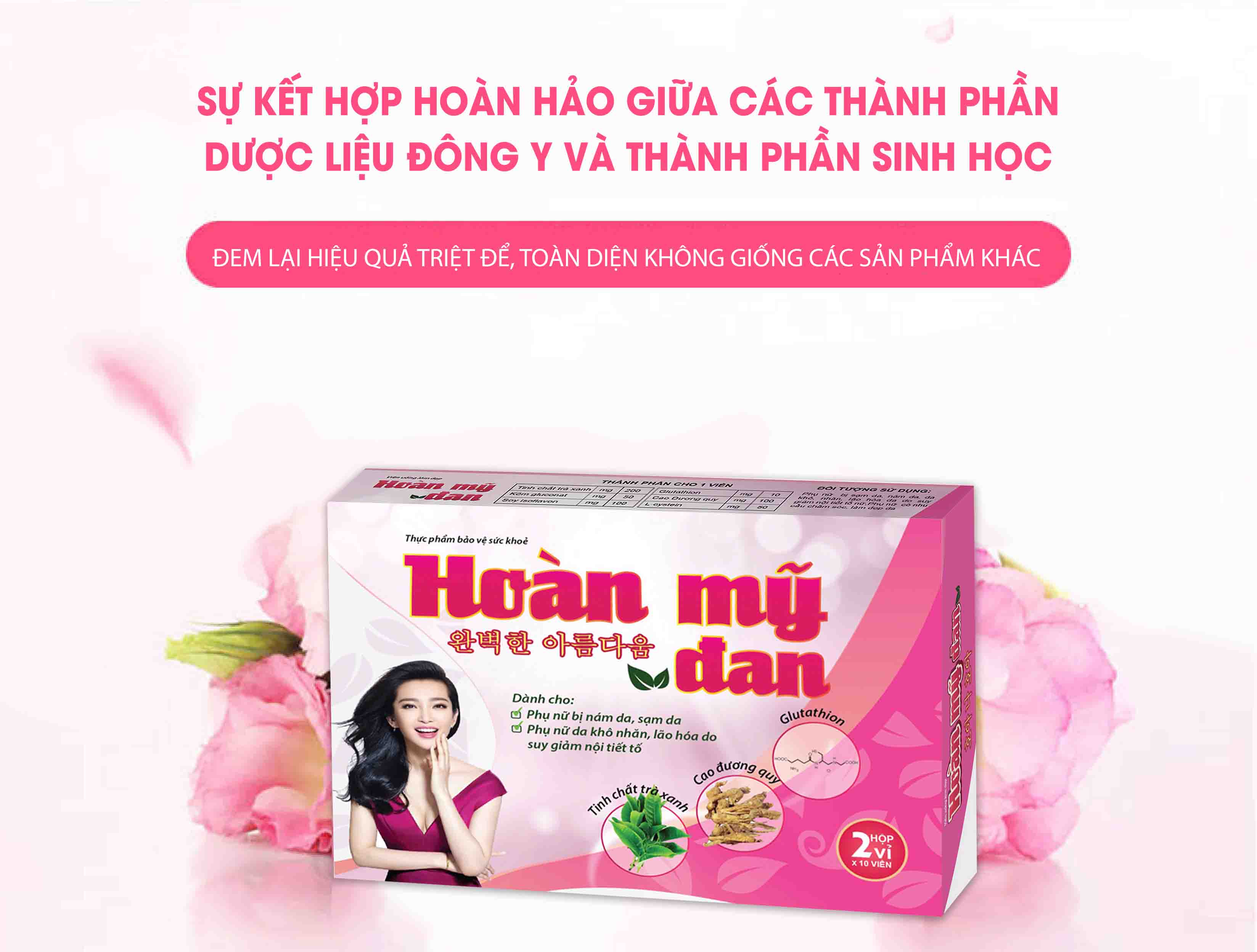 Hoàn Mỹ Đan- Viên uống hỗ trợ làm sạch mụn, nám, tàn nhang