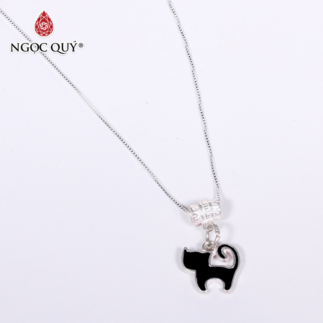 Combo mặt dây chuyền nam nữ hình mèo dễ thương