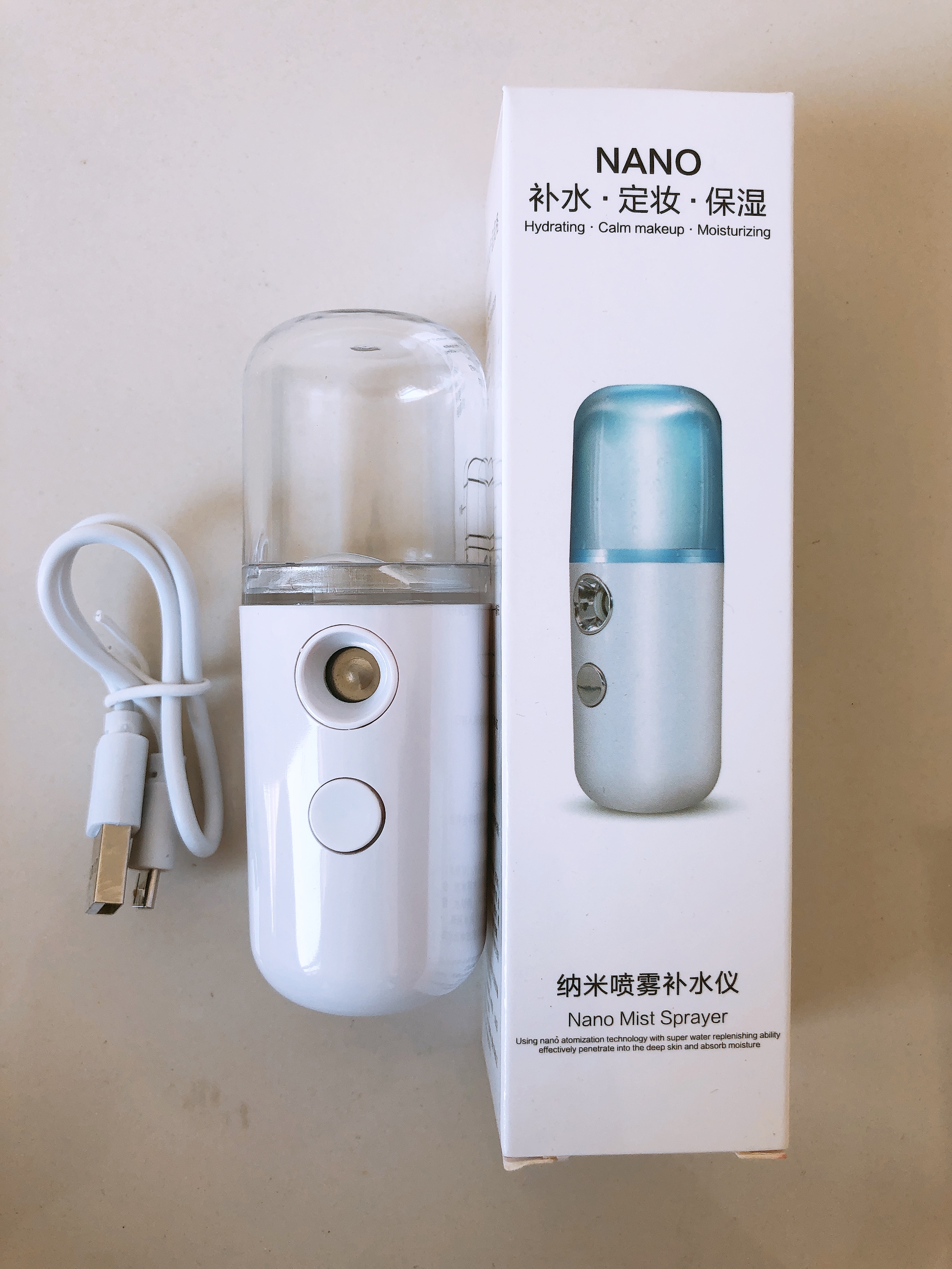 Máy Phun Sương Xông Hơi Mặt NaNo Mini Cầm Tay Hỗ Trợ Dưỡng Da tối đa, xịt khoáng cho da mặt trẻ đẹp