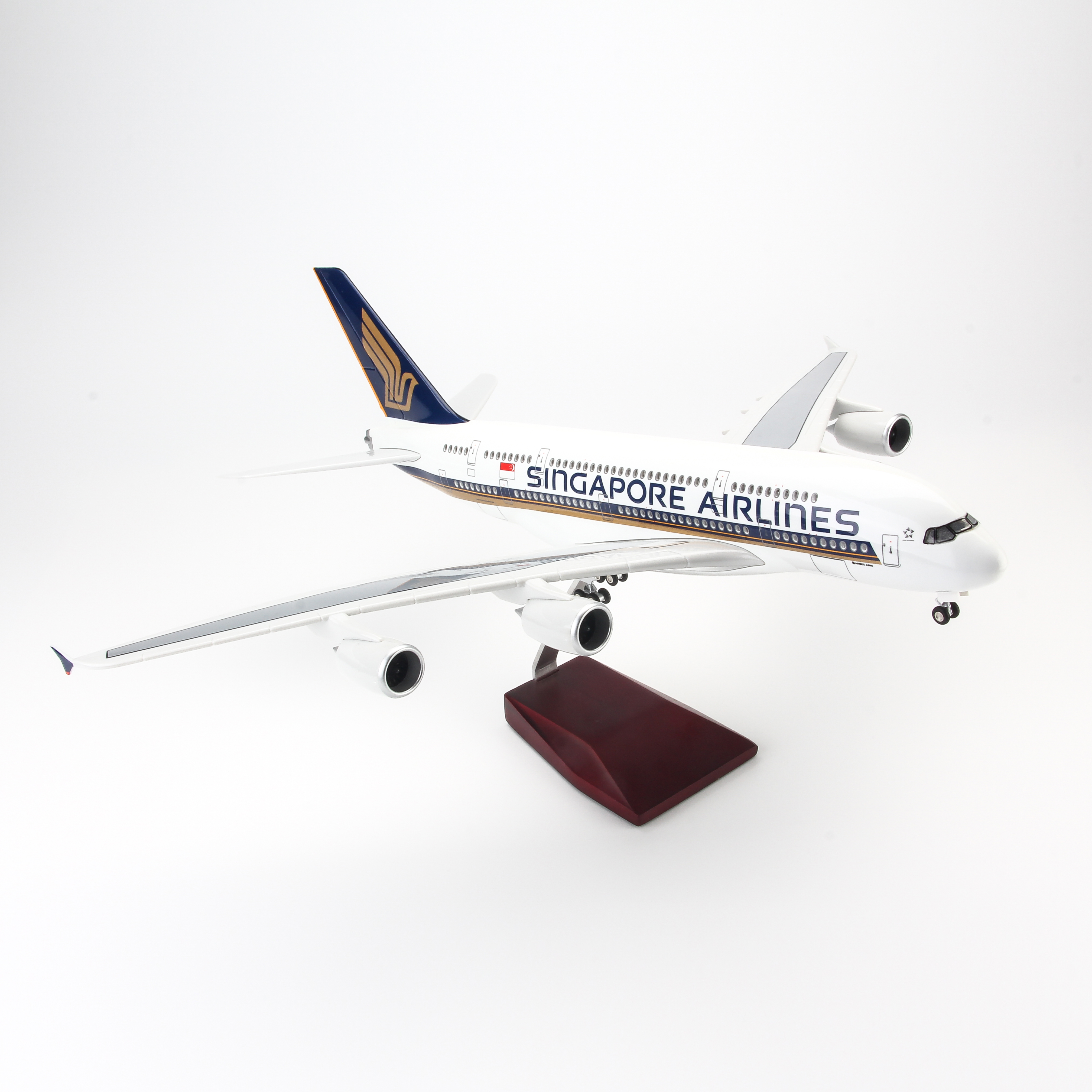 MÔ HÌNH MÁY BAY AIRBUS A380 SINGAPORE AIRLINES 47CM (LED)