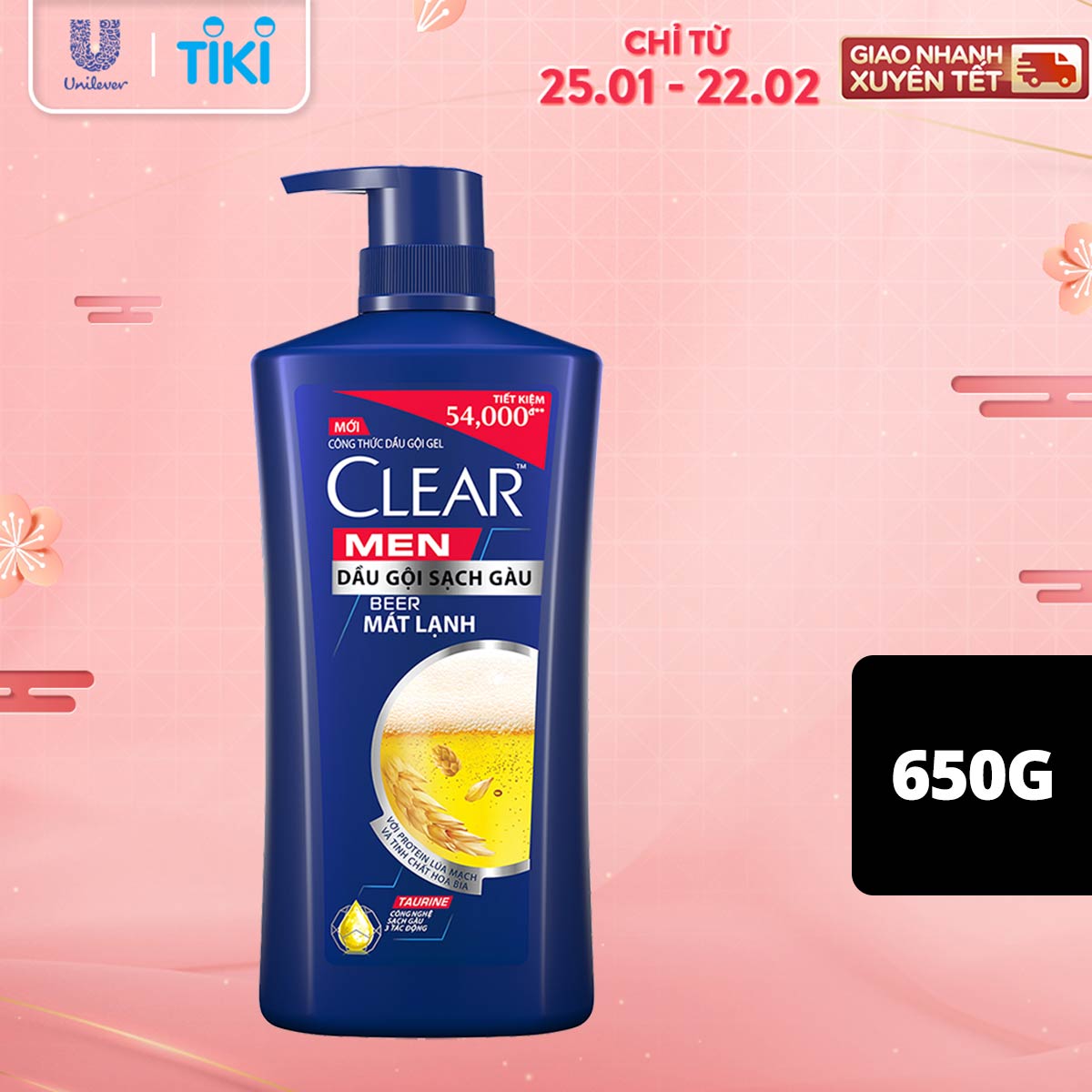 Dầu Gội Đầu Cho Nam Clear Men Beer Mát Lạnh Đánh Bay Gàu, Ngứa Và Vi Khuẩn Công Nghệ Sạch Gàu 3 Tác Động 650g