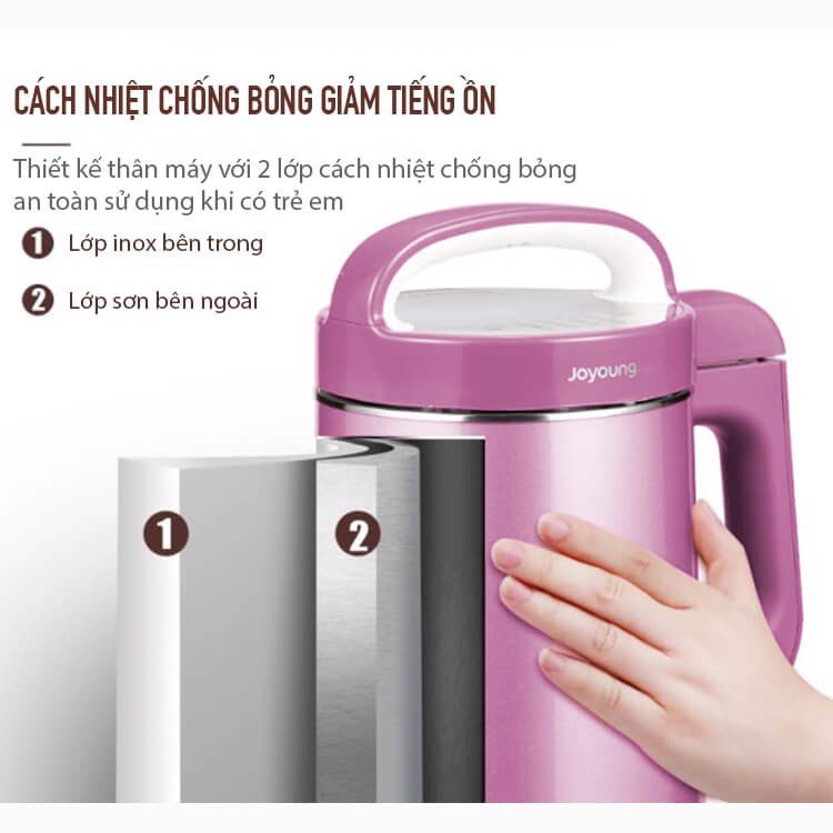 Máy Làm Sữa Đậu Nành 1000W Joyoung Đa Năng Làm Sữa Hạt Ngũ Cốc Xay Sinh Tố Nấu Cháo Loãng - Hàng Chính Hãng