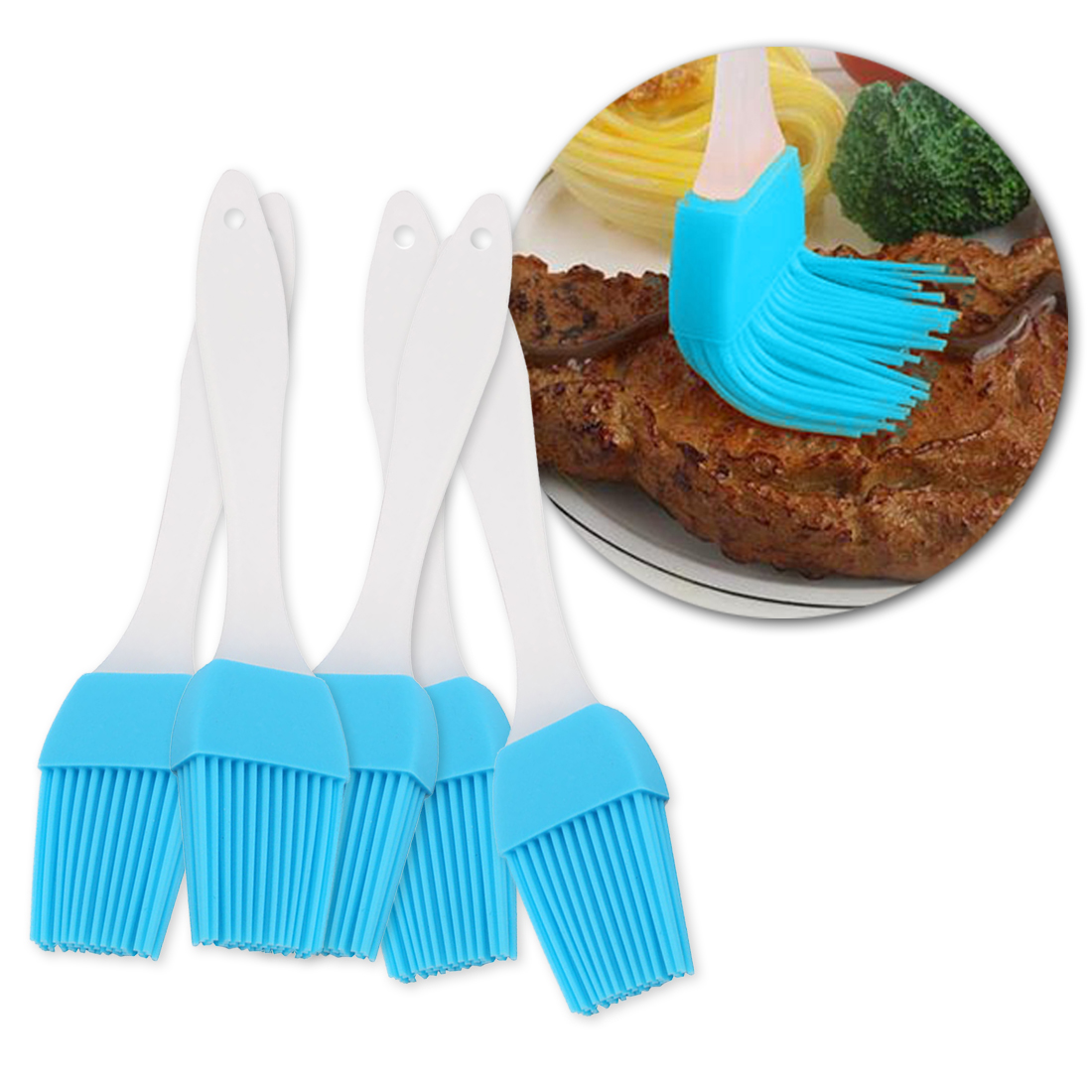 5 Cọ Chổi Quét Silicone Làm Bếp Nướng Bánh Phết Thịt Nướng BBQ Gia Vị Đắp Mặt Nạ