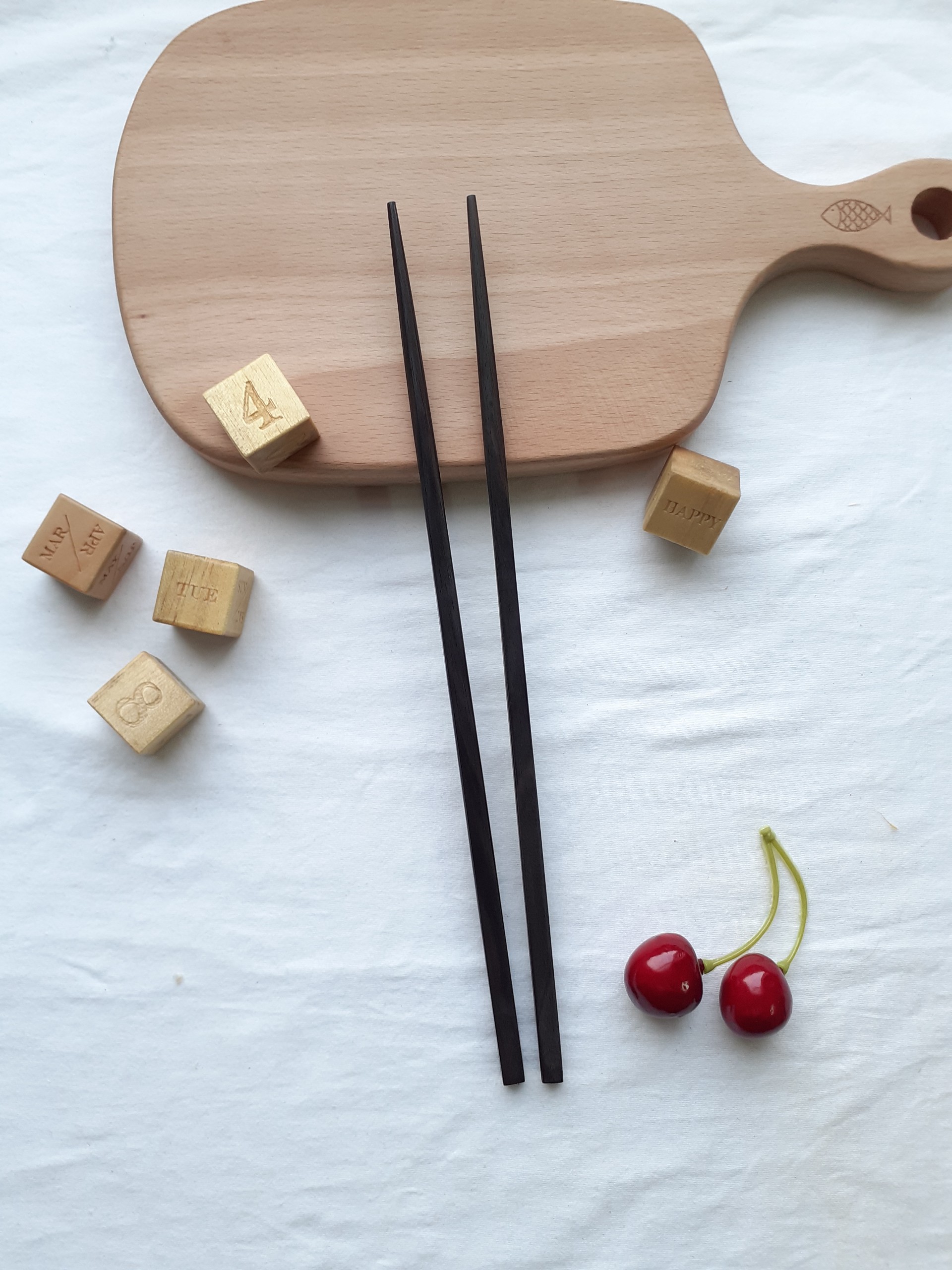 Đũa gỗ Mun Vuông trơn 25cm- Bộ 5 đôi