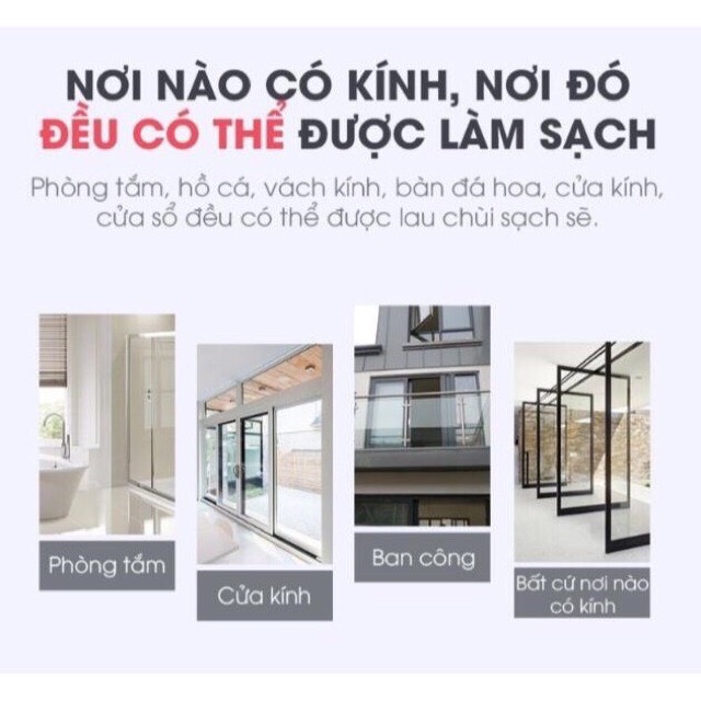 Bộ dụng cụ lau kính 2 mặt siêu sạch giao màu ngẫu nhiên - Tặng 1 miếng cọ rửa silicon