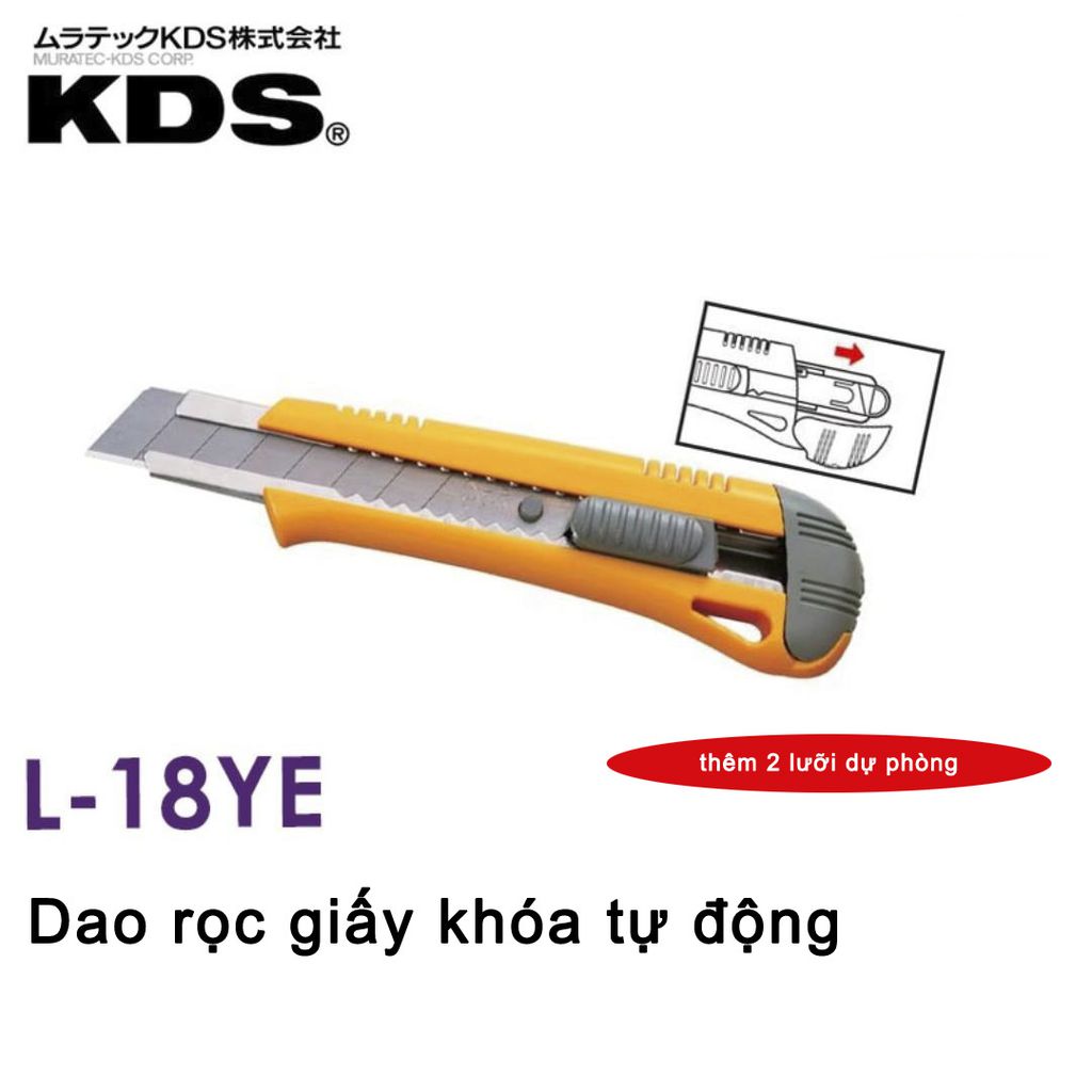 DAO RỌC GIẤY KHÓA TỰ ĐỘNG KDS L-18