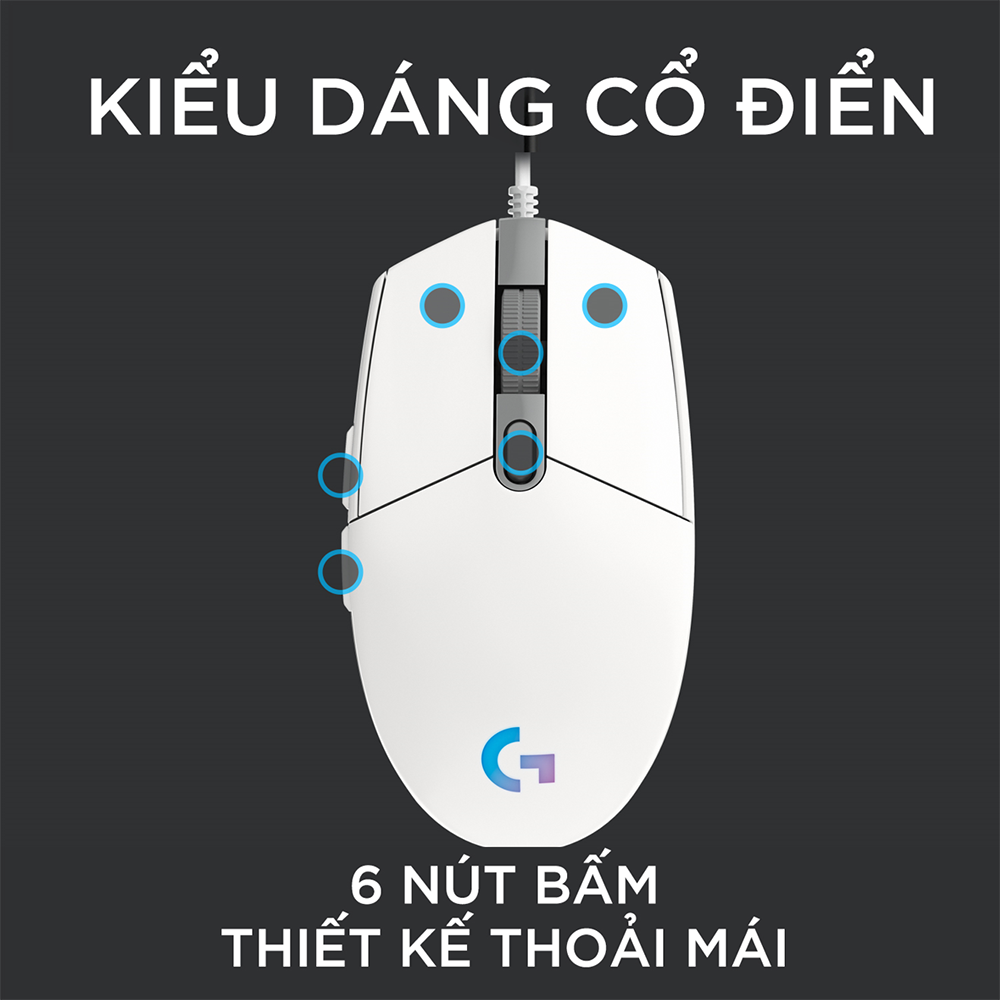 Chuột Gaming Logitech G102 Gen 2 Lightsync - Hàng Chính Hãng