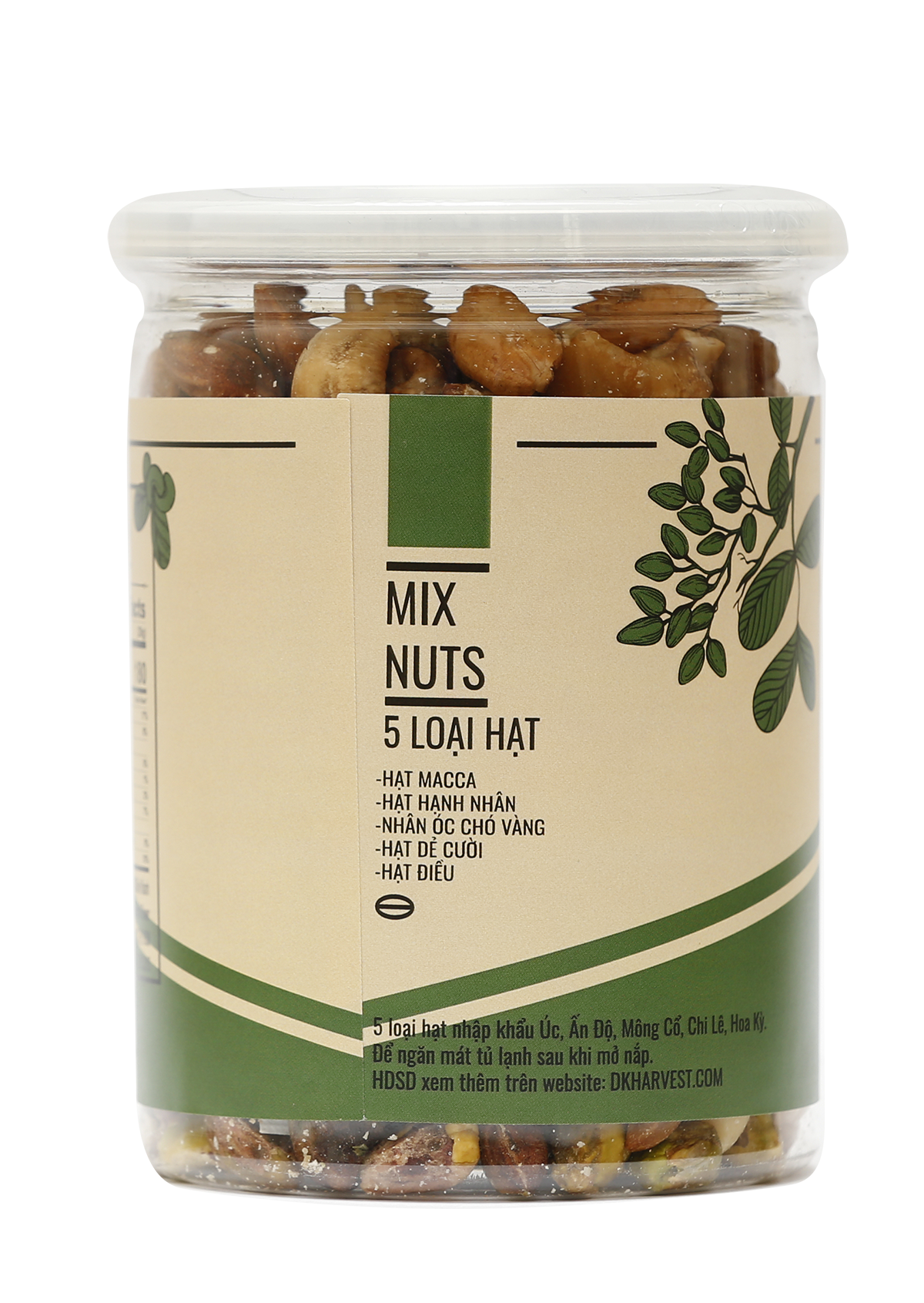  Hạt Mix Nuts 5 Loại hạt nhập khẩu (Dẻ Cười + Hạnh Nhân + Hạt Điều + Óc Chó Vàng + Macca ) DK Harvest