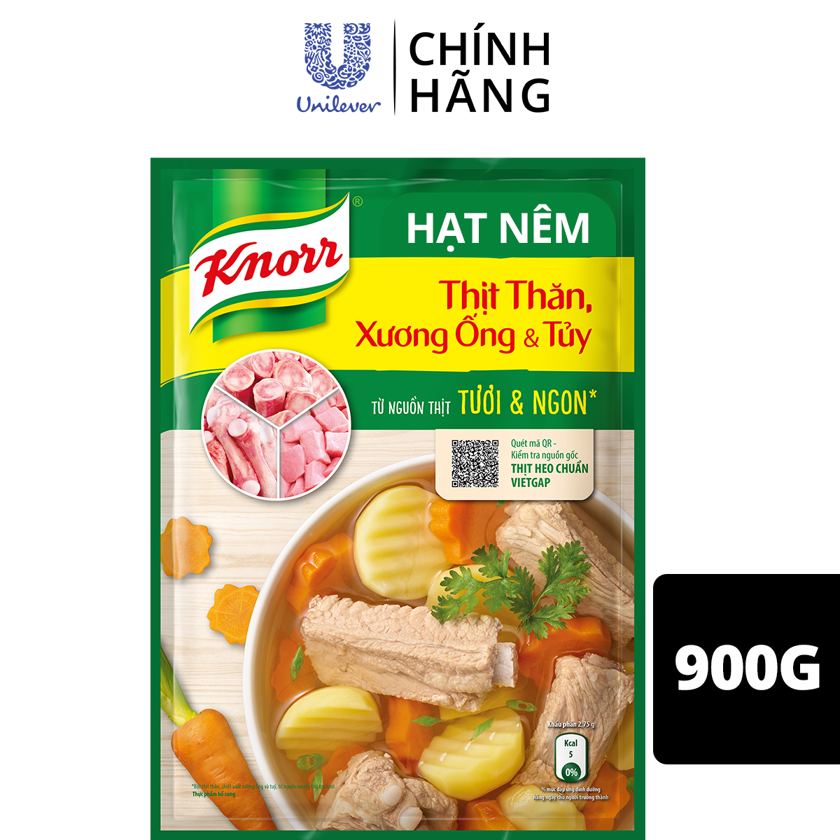 Hạt nêm KNORR thịt thăn - xương ống và tủy 900g (gói) - [8934707029182]