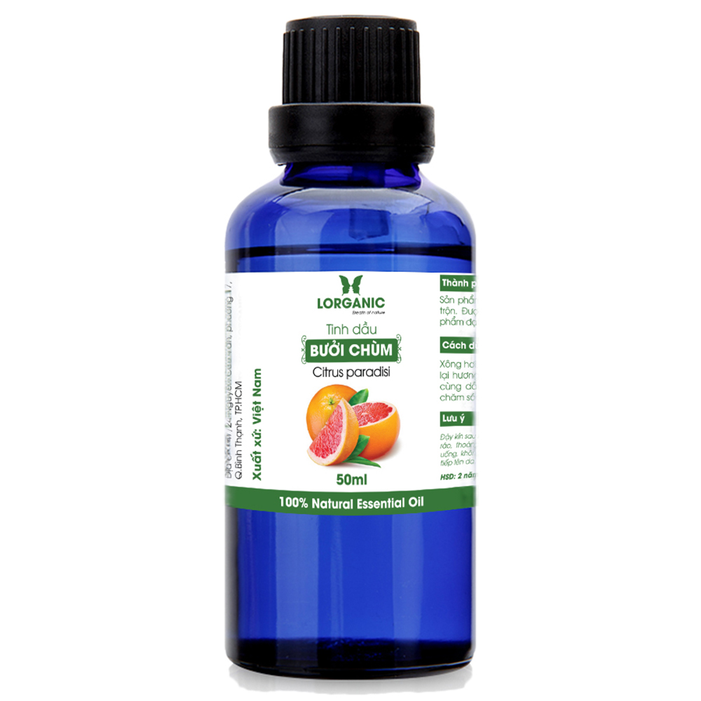 Hình ảnh Tinh dầu bưởi chùm Citrus paradisi Lorganic 50ml/ Hương thơm ngọt ngào, ấm áp/ Tinh dầu thiên nhiên nguyên chất xông phòng, thư giãn tinh thần, giảm chứng mất ngủ, khử mùi hiệu quả/ Thích hợp dùng với đèn xông và máy khuếch tán.