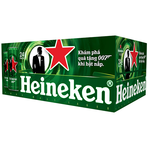 Hình ảnh Thùng 24 Lon Bia Heineken Sleek James Bond Bản Giới Hạn Bật Nắp Trúng Vàng 330ml Hình ảnh Thùng 24 Lon Bia Heineken Sleek James Bond Bản Giới Hạn Bật Nắp Trúng Vàng 330ml