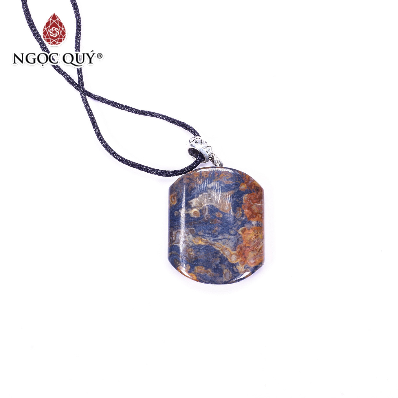 Mặt dây chuyền gổ hóa thạch 30x25mm mệnh hỏa, mộc - Ngọc Quý Gemstones